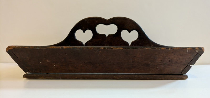 Wooden Carrier with Hearts Cutout Handke
