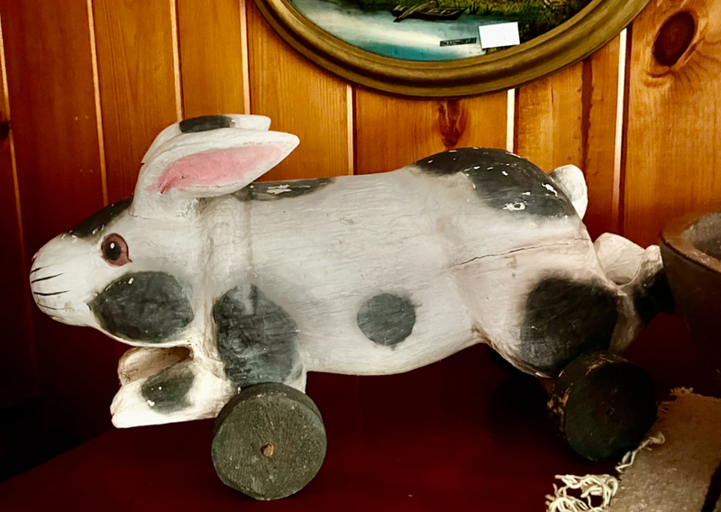 Wooden Rabbit on Wheels