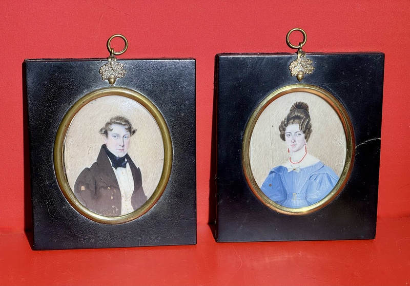 25-146. 19th Century Portraits of Husband & Wife